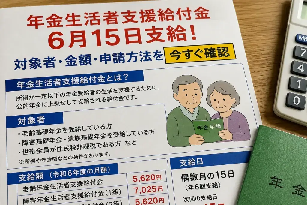 年金生活者支援給付金6月15日支給！対象者・金額・申請方法を今すぐ確認
