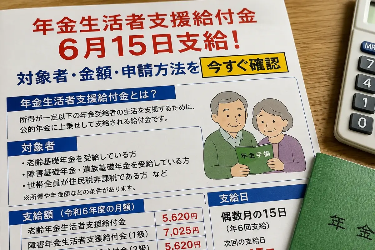 年金生活者支援給付金6月15日支給！対象者・金額・申請方法を今すぐ確認